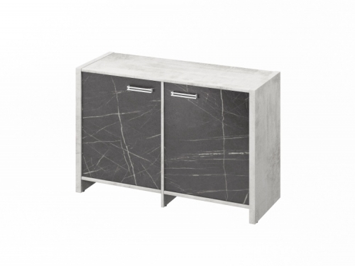 Тумба двухсекционная FI-12-02.G Хромикс белый/Камень Пьетра Гриджиа черный Тумба двухсекционная FI-12-02.G Хромикс белый/Камень Пьетра Гриджиа черный