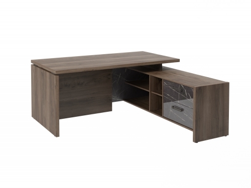 Стол с опорной тумбой FB-117R.GG (R) Орех Пацифик Табак/Камень Пьетра Гриджиа черный Стол с опорной тумбой FB-117R.GG (R) Орех Пацифик Табак/Камень Пьетра Гриджиа черный