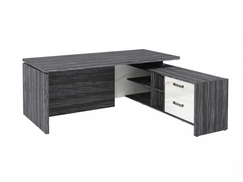 Стол с опорной тумбой FB-119R.GG Древесина Графит/Мрамор Леванто белый Стол с опорной тумбой FB-119R.GG Древесина Графит/Мрамор Леванто белый