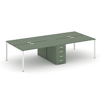 Бенч-система на 4 места с 1 опорной тумбой Concept CN.DRS-418