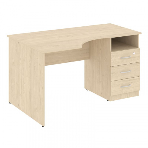 Nova S Стол криволинейный с тумбой правый В.САТ-2 (R) Бук Артизан 1400*900*750 фото 2 Nova S Стол криволинейный с тумбой правый В.САТ-2 (R) Бук Артизан 1400*900*750 фото 2