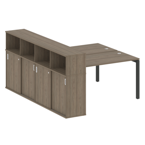 Бенч-система с шкафом-купе на П-обр. м/к Metal System Quattro 50БП.РС-СШК-4.3 Бенч-система с шкафом-купе на П-обр. м/к Metal System Quattro 50БП.РС-СШК-4.3