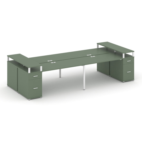 Бенч-система на 4 места с 2 опорными тумбами Concept CN.DRS-447