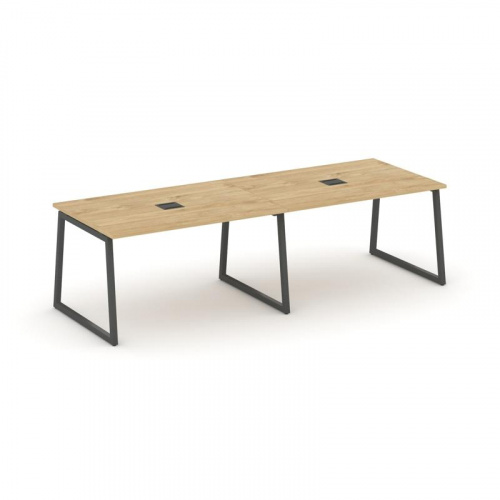 Style Project Стол переговорный SN-4T1.SPRG-011 Акация Лорка/Металл Антрацит/Заглушка Металл Антраци фото 9