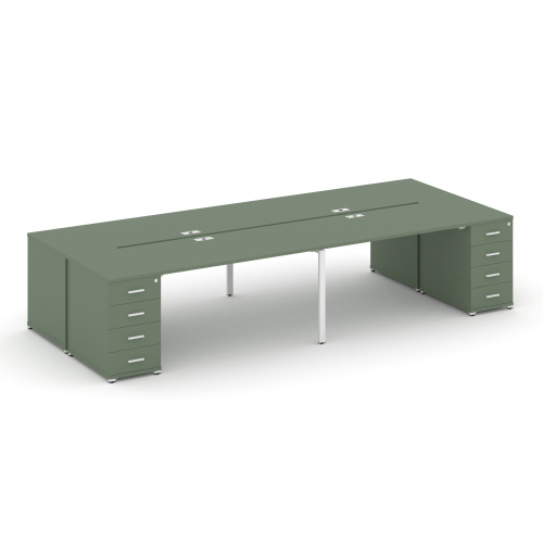 Бенч-система на 4 места с 2 опорными тумбами Concept CN.DRS-428