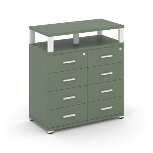 Тумба приставная c 8 ящиками и надставкой Concept CN.TSP-015 W Тумба приставная c 8 ящиками и надставкой Concept CN.TSP-015 W