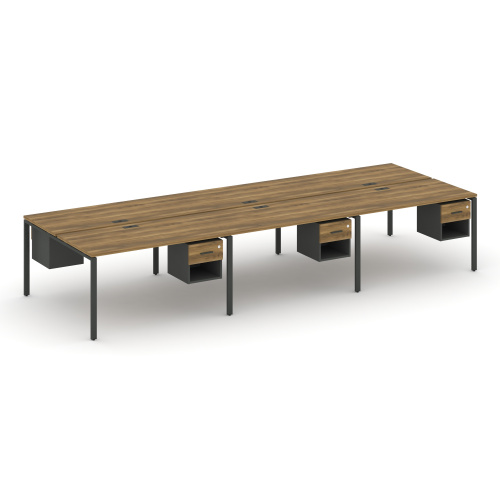 Бенч-система на 6 мест с подвесными тумбами Concept CN.DRS-160