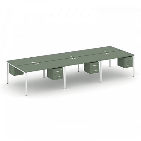 Бенч-система на 6 мест с подвесными тумбами Concept CN.DRS-153