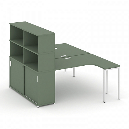 Бенч-система с опорным шкафом-купе с надставкой Concept CN.DSA-222