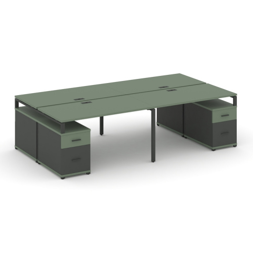 Бенч-система на 4 места с 2 опорными тумбами Concept CN.DRS-330 фото 2