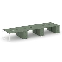 Бенч-система на 6 мест с 3 опорными тумбами Concept CN.DRS-462