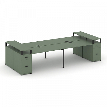 Бенч-система на 4 места с 2 опорными тумбами Concept CN.DRS-448