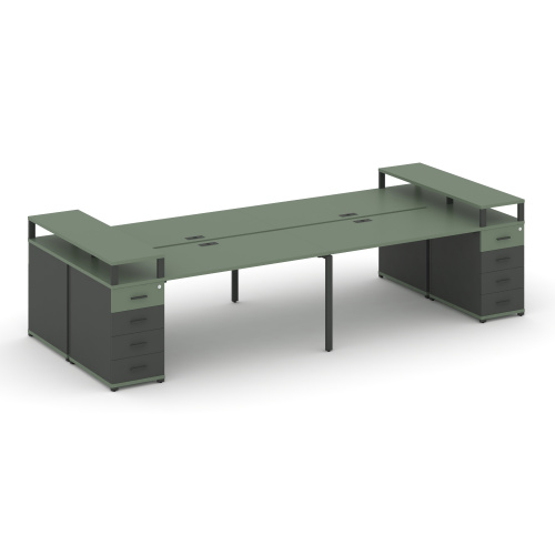 Бенч-система на 4 места с 2 опорными тумбами Concept CN.DRS-443 фото 2 Бенч-система на 4 места с 2 опорными тумбами Concept CN.DRS-443 фото 2