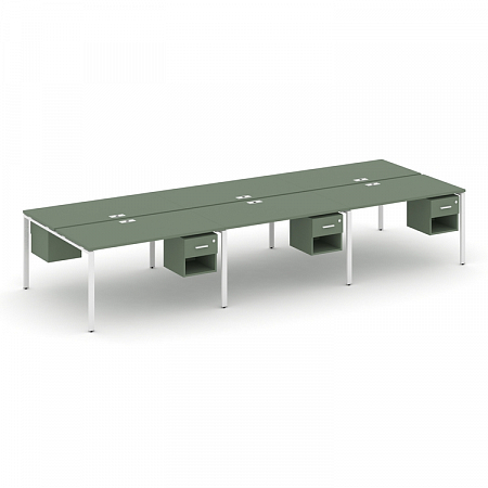 Бенч-система на 6 мест с подвесными тумбами Concept CN.DRS-160