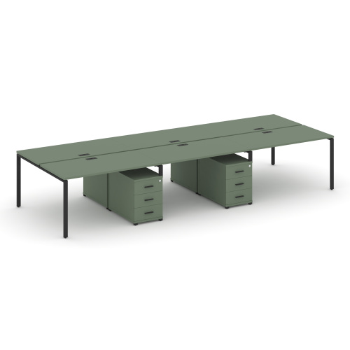 Бенч-система на 6 мест с 2 опорными тумбами Concept CN.DRS-342