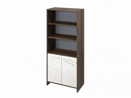 Шкаф для документов FI-672.G Орех Пацифик Табак/Мрамор Леванто белый