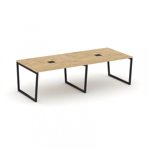 Style Project Стол переговорный SN-4T2.SPRG-042 Акация Лорка/Металл Антрацит/Заглушка Металл Антраци Style Project Стол переговорный SN-4T2.SPRG-042 Акация Лорка/Металл Антрацит/Заглушка Металл Антраци