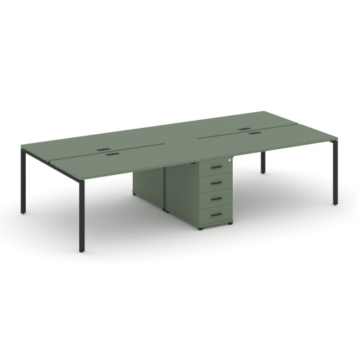 Бенч-система на 4 места с 1 опорной тумбой Concept CN.DRS-418